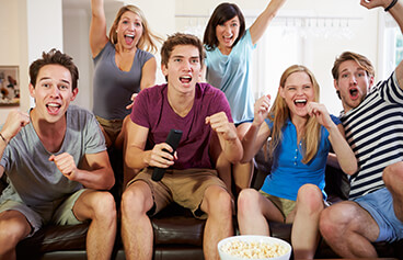 Young people celebrating